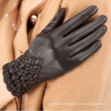 ZF1066 Winter Fleece Lined warm elastec leather Gloves in Lixian